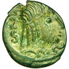 Bronze with horse and head with calamistered hair