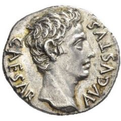 Denarius - Augustus MAR VLT, Mars, Mars` head right