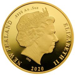 10 Dollars - Elizabeth II 4th Portrait - Māui and the First Dog I: Māui / Gold