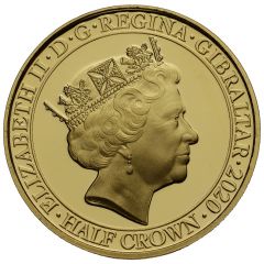 1/2 Crown - Elizabeth II The little ships of Dunkirk, Gold plated