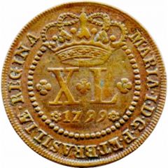 40 Réis - Maria I Small Type, Lisbon Mint