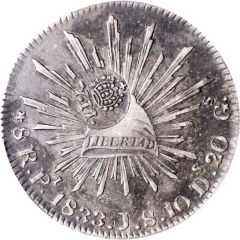 8 Reales - Isabella II Countermark on Mexico 8 Reales