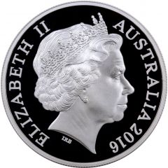 5 Dollars - Elizabeth II 4th Portrait - Australian Olympic Team Rio - Silver Proof