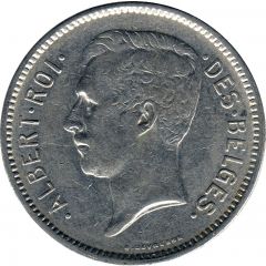 1 Belga / 5 Francs - Albert I French text