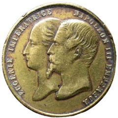Médaillette || Voyage de leurs majestés à Auxerre || 1866