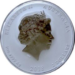 2 Dollars - Elizabeth II 4th Portrait - Year of the Dog - Silver Bullion Coin