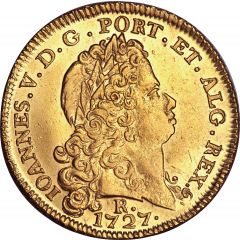 6400 Réis - João V 1st Type of Shield, Rio de Janeiro Mint