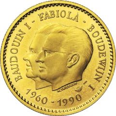 Token - Baudouin I and Fabiola 30 years of marriage, Gold