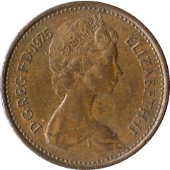 1/2 New Penny - Elizabeth II 2nd portrait
