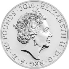 20 Pounds - Elizabeth II Queen`s 90th Birthday, Fine Silver