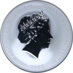 10 Dollars - Elizabeth II 4th Portrait - Year of the Mouse - Silver Bullion Coin