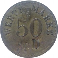 50 Pfennig Werth-Marke, Countermarked `MU`