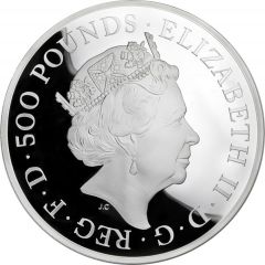500 Pounds - Elizabeth II 5th portrait, 1 kg Fine Silver