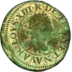 Double Tournois - Louis XIII Stenay mint, 7th type
