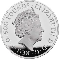 500 Pounds - Elizabeth II White Greyhound of Richmond, Silver Proof