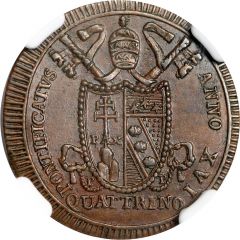 1 Quattrino - Pius VII Papal year, large keys