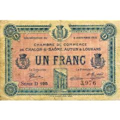1 Franc - Chambre de Commerce de Chalon-sur-Saône, Autun et Louhans 71