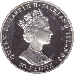 50 Pence - Elizabeth II Peale`s Dolphin, Silver Proof Issue