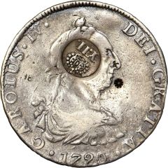 8 Reales - Isabella II Countermark on Bolivia 8 Reales