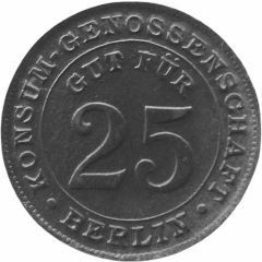 25 Pfennigs - Berlin Konsum Genossenschaft