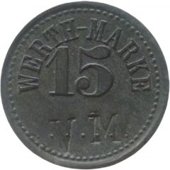 15 Pfennig Werth-Marke, Countermarked `VM`