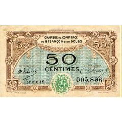 50 Centimes - Chambre de Commerce de Besançon and du Doubs 25