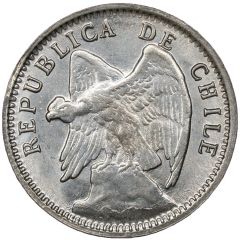 10 Centavos No number on obverse, billon .400