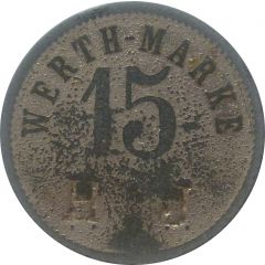 15 Pfennig Werth-Marke, Countermarked `HJ`