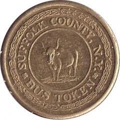 1 Bus Fare Token Hauppauge, Suffolk County, New York