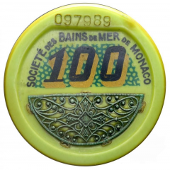 100 Francs - Casino de Monte Carlo with filigree silver