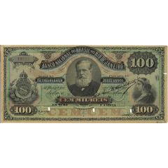 100 Mil Réis Banco Nacional do Brazil, overprinted on P# A247