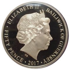 50 Pence - Elizabeth II Platinum Wedding - Portrait from 1951
