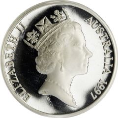 5 Dollars - Elizabeth II 3rd Portrait - Ox-Drawn Wagon - Masterpieces in Silver
