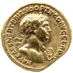 Aureus - Trajan P M TR P COS VI P P S P Q R SALVS AVG, Salus