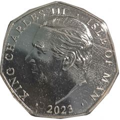 50 Pence - Charles III Anthem - Long to Reign Over Us, Ag-Au Plated