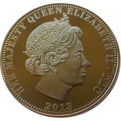 1 Crown - Elizabeth II Birth of Prince George, Gold plated copper-nickel