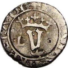 Vintém - João II `•L• - º` at each side of `Y`, Lisboa mint
