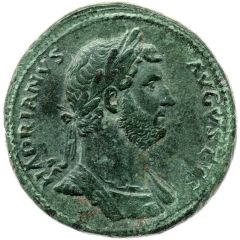 Sestertius - Hadrian COS III P P CLEMENTIA AVG S C, Clementia