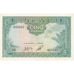 5 Piastres Cambodia Issue