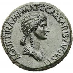 Sestertius - Agrippina the Elder S P Q R MEMORIAE AGRIPPINAE