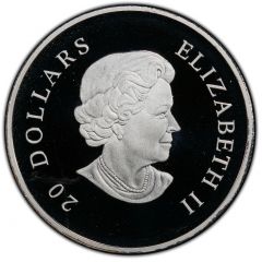 20 Dollars - Elizabeth II Blue Crystal Snowflake