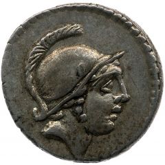 Denarius D. Iunius Brutus Albinus, ALBINVS BRVTI•F