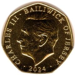 50 Pence - Charles III Royal Residence - Sandringham House, Gold Plated