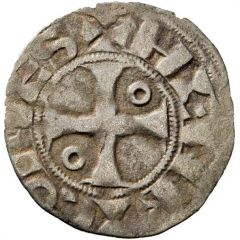 Denier with crescent - Henry II Troyes