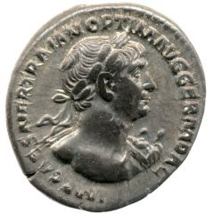 Denarius - Trajan PARTHICO P M TR P COS VI P P S P Q R FORT RED, Fortuna