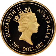 200 Dollars - Elizabeth II 4th Portrait - Kangaroo Nugget - Gold Bullion Coin