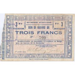 3 Francs Sucrerie d`Anvaing