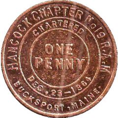 1 Penny - Hancock Chapter No 19 Bucksport, Maine