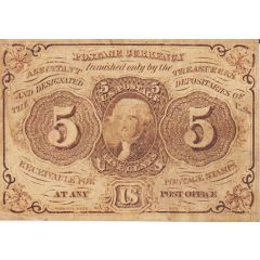 5 Cents `Postage Currency` - 1st issue