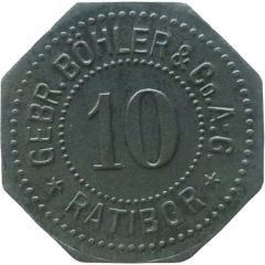 10 Pfennigs - Ratibor Gebr. Böhler & Co. A.G.